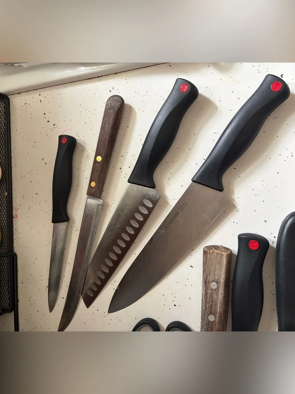 Astercook & other brands 9 Pieces Kitchen Knife Set with knife block & scissors